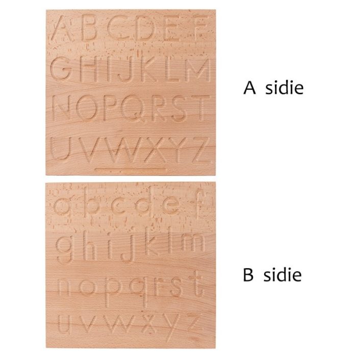 Holztablett Buchstaben montessori pieces