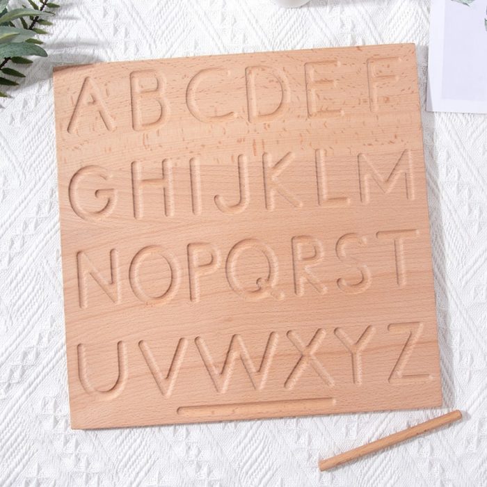 Holztablett Buchstaben Montessori