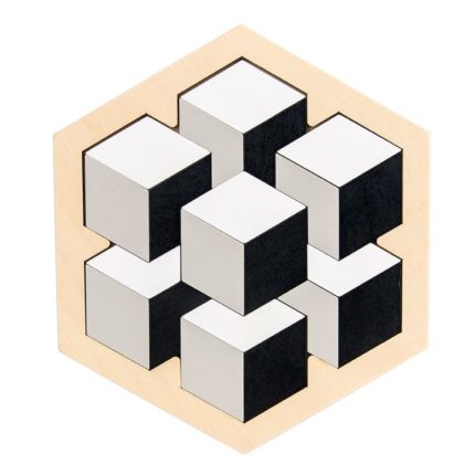 tangram würfel schwarz weiß grau