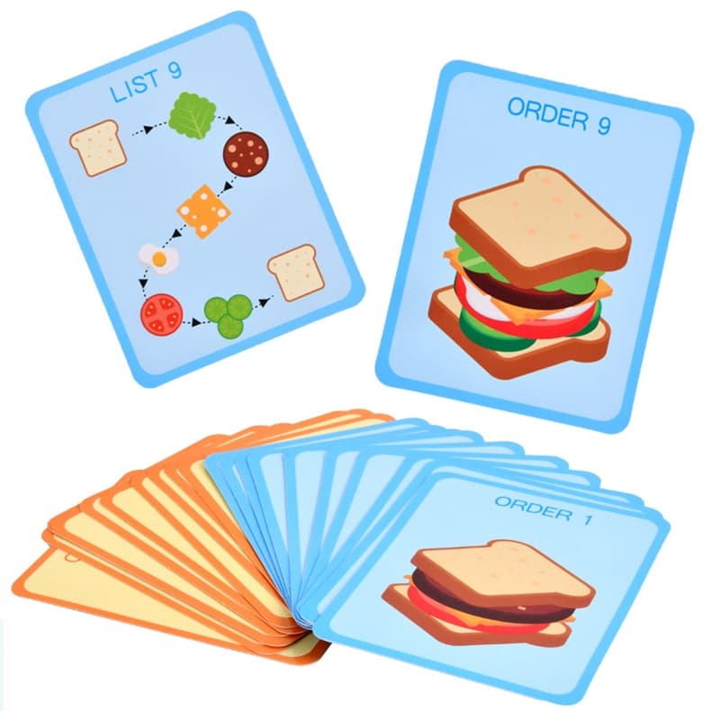 Ein Kartenspiel mit dem Thema "Hamburger Stapelspiel".