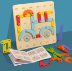 Montessori-Baukasten mit variabler Form - Kopierbares Bildbaukasten-Set mit farbigen Teilen, Anleitungsheft und variabler Form.