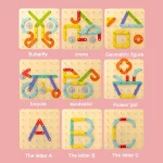 Alphabet- und Formenpuzzles für Kinder, ein Montessori-Baukasten mit variablen Formen - Bild zum Kopieren.